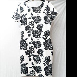 Icone Size Medium FLoral black and white dress